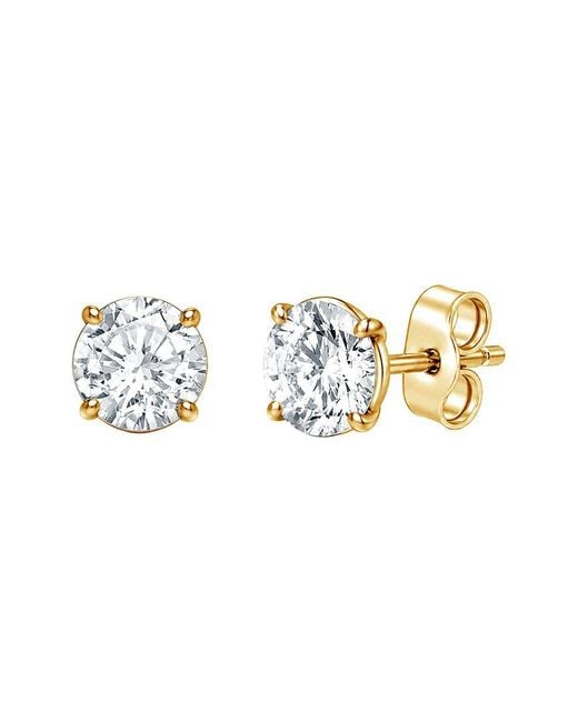 Lab Grown Diamonds Metallic 14K 4.00 Ct. Tw. Lab-Grown Diamond 4 Prong Stud Earring