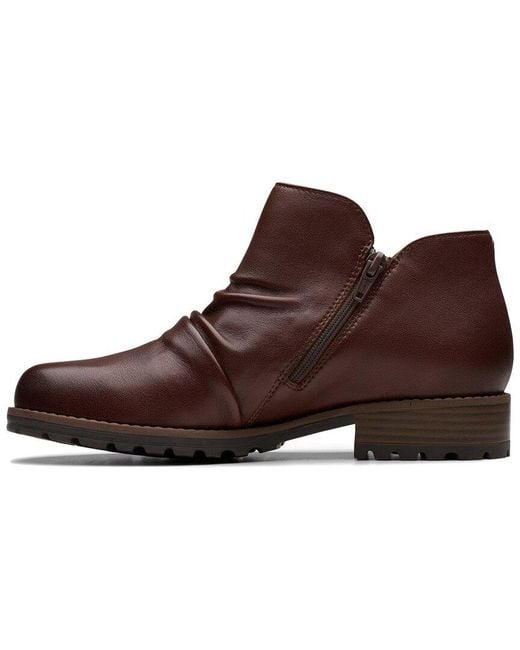 Clarks Brown Nissini Top Wp Leather Bootie