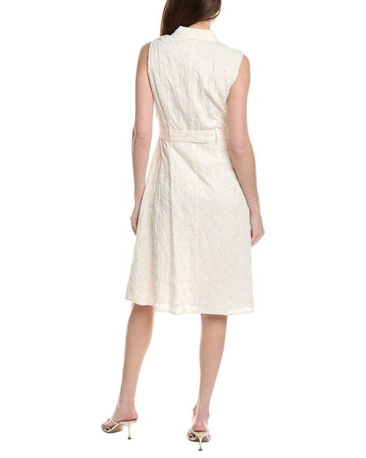 Nanette Lepore White Button Front Midi Dress