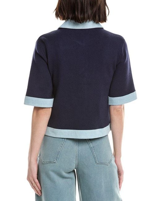 Nanette Lepore Blue Short-Sleeve Cardigan