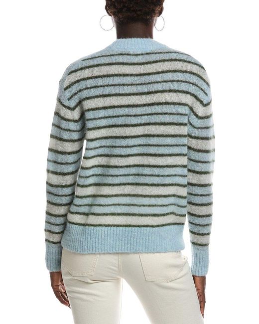Madewell Blue Roadmap Stripe Ariana Chamade Pullover Alpaca-Blend Sweater
