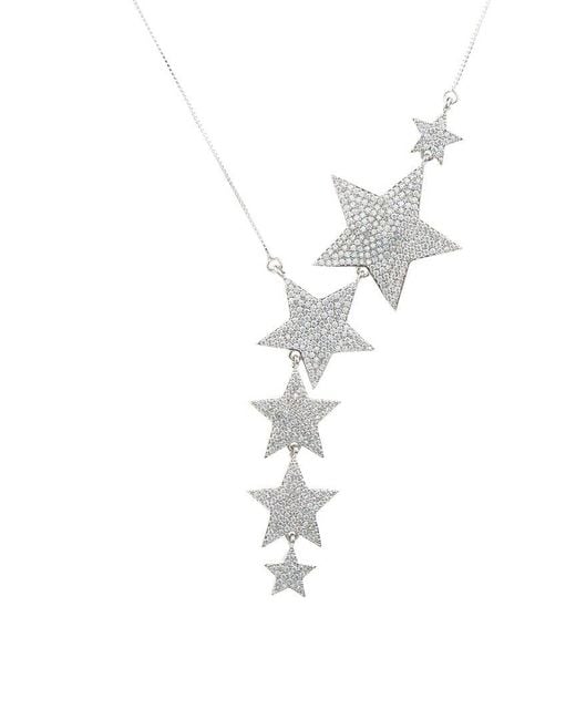 Eye Candy LA White The Luxe Collection Silver Cz Start Bright Necklace