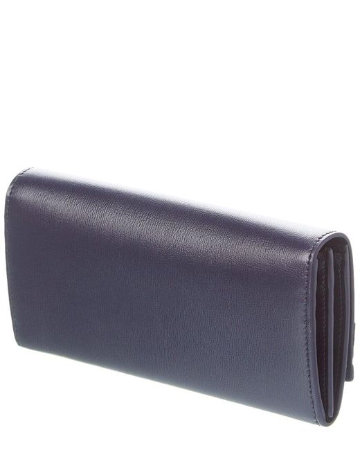Ferragamo Purple Ferragamo Vara Bow Leather Continental Wallet