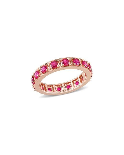 Rina Limor Multicolor Rose Gold Over Silver 1.60 Ct. Tw. Ruby Eternity Ring