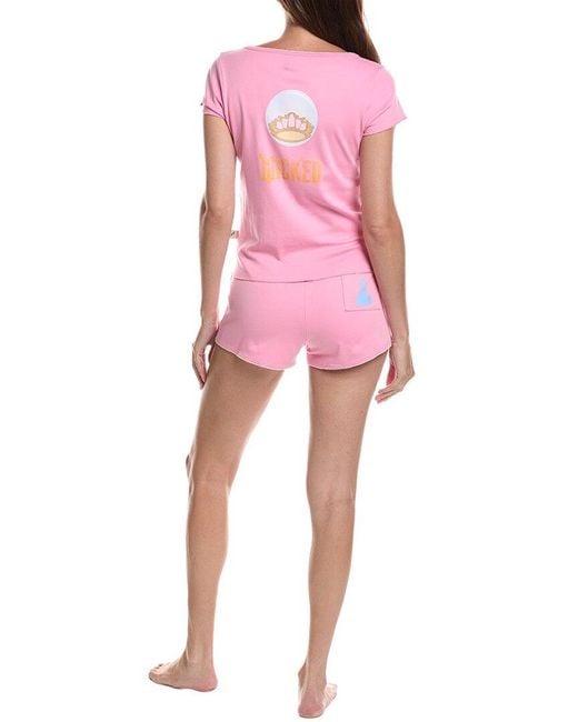 Cozyland by Morgan Lane Pink 2Pc Glinda Shortie Set