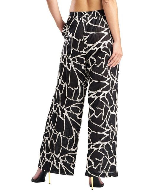 Natori Black Butterfly Embroidery Pant