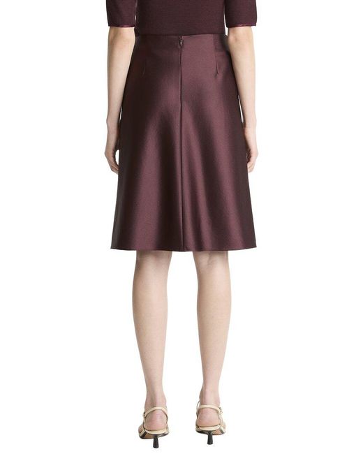 Vince Red Pebbled Satin Above Knee Skirt