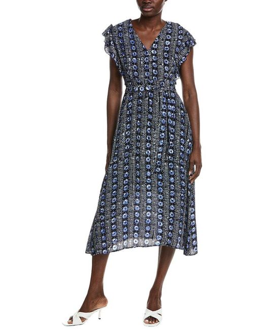 Garrie B Blue All Over Midi Dress