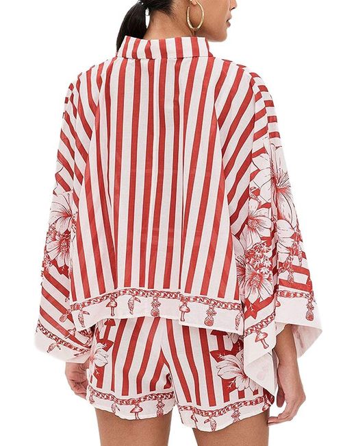 AMINA GLAM Red 2Pc Shirt & Short Set