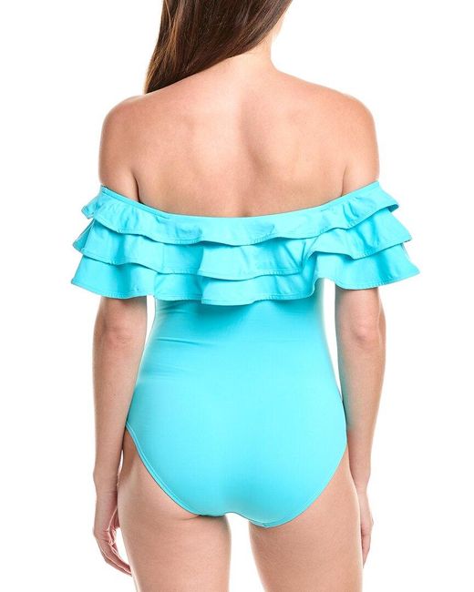 Kate Spade Blue Ruffle One-Piece