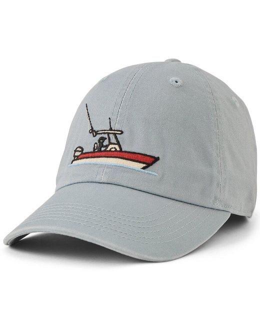 Life Is Good. Gray Vintage Fishing Boat Chill Cap for men