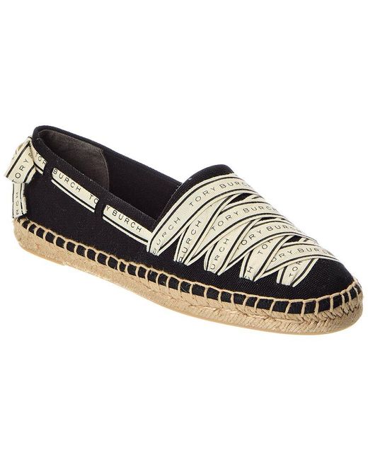 Tory Burch Black Tory Ribbon Espadrille
