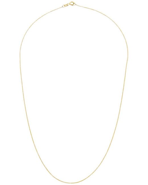Italian Gold Metallic 14K .75Mm Diamond Cut Round Wheat Chain Necklace