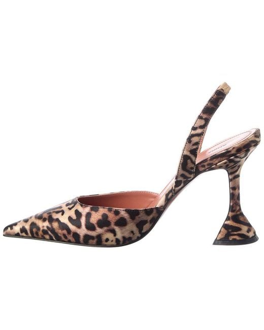AMINA MUADDI Pink Holli Satin Slingback Pump