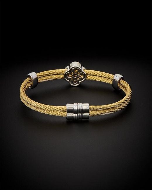 Juvell Black 18k Plated Cz Twisted Mesh Bangle Bracelet