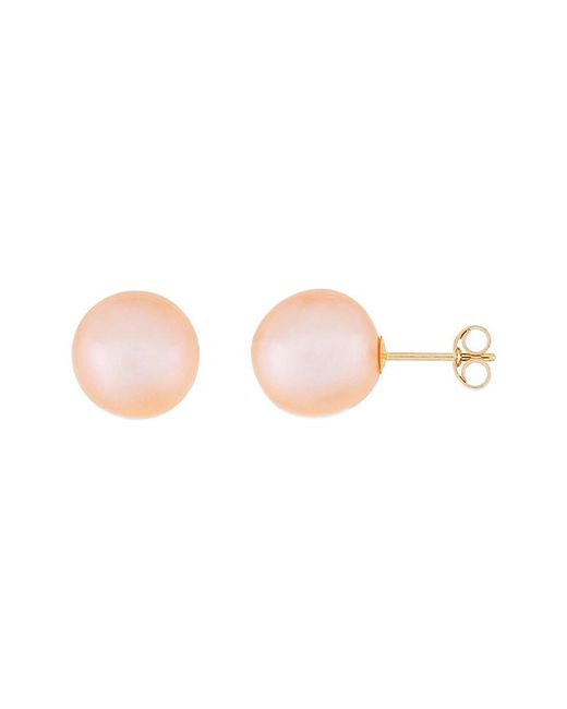 Splendid Pink 14k 10-10.5mm Freshwater Pearl Studs