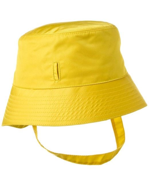 Prada Yellow Logo Bucket Hat for men