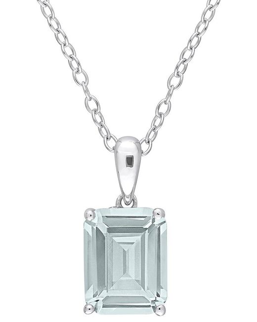 Rina Limor Blue Silver 1.90 Ct. Tw. Aquamarine Heart Pendant Necklace