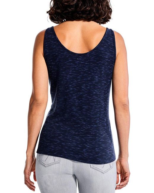 NIC+ZOE Blue Nic + Zoe Drapey Rib Tank