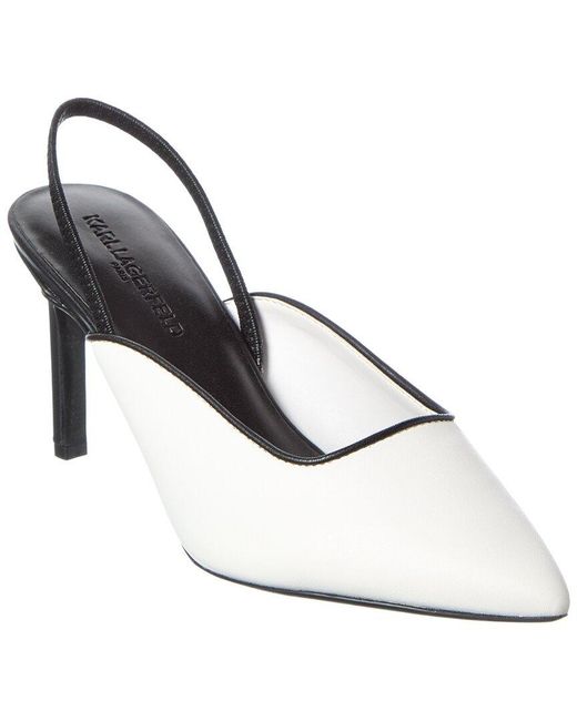 Karl Lagerfeld White Grier Pump