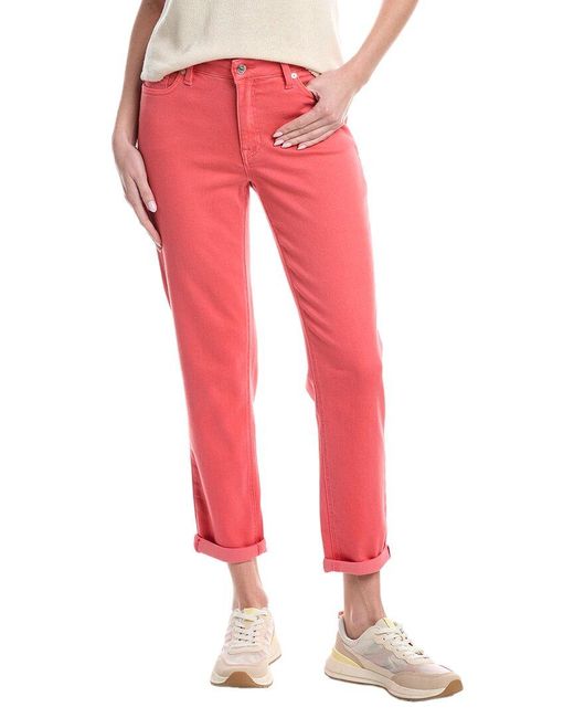 Tommy Bahama Red Leila Sunwashed Mid-Rise Slim Pant