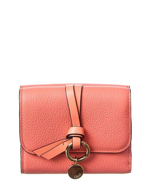 Chloé Pink Alphabet Small Leather Trifold Wallet
