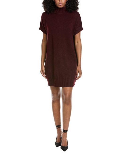 Fate Brown Oversized Mock Neck Sweaterdress