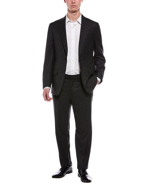 Isaia Black 2Pc Marechiaro Wool Suit for men