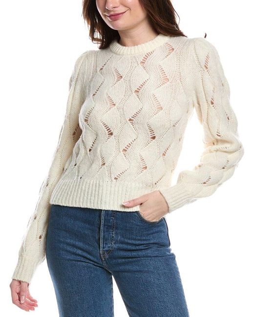 Rebecca Taylor Natural Alpaca Chainette Wool & Alpaca-Blend Sweater
