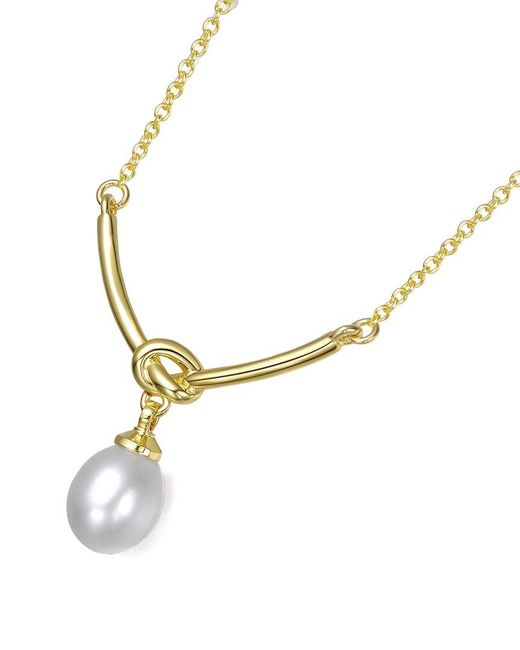 Genevive Jewelry Metallic 14K Pearl Chain Necklace