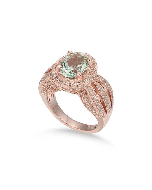 Suzy Levian White Rosed 4.35 Ct. Tw. Gemstone Statement Ring