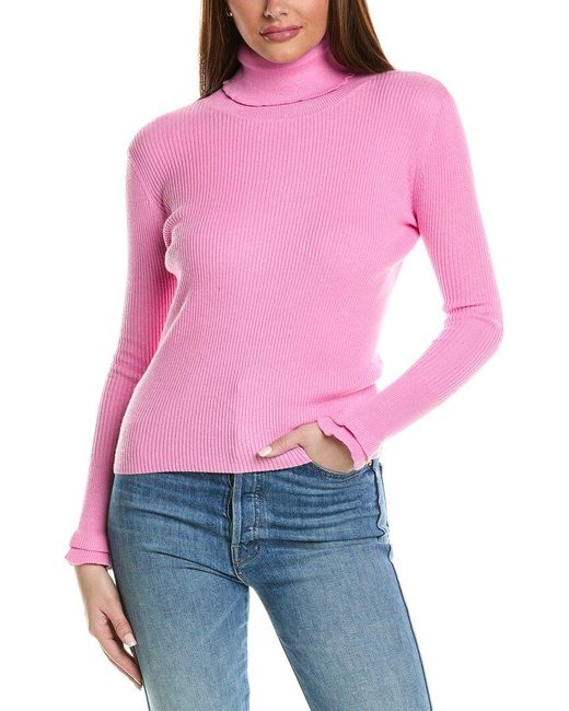 Pink ruffle sweater sale