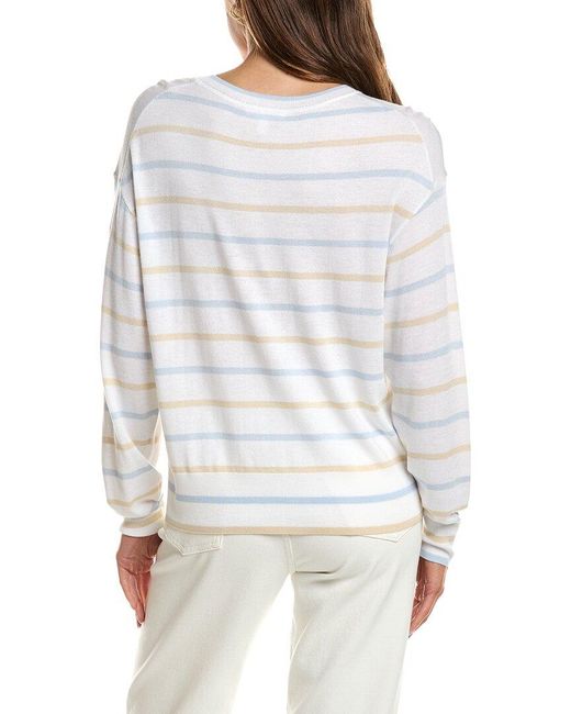 Splendid White Finn Cashmere-Blend Sweatshirt