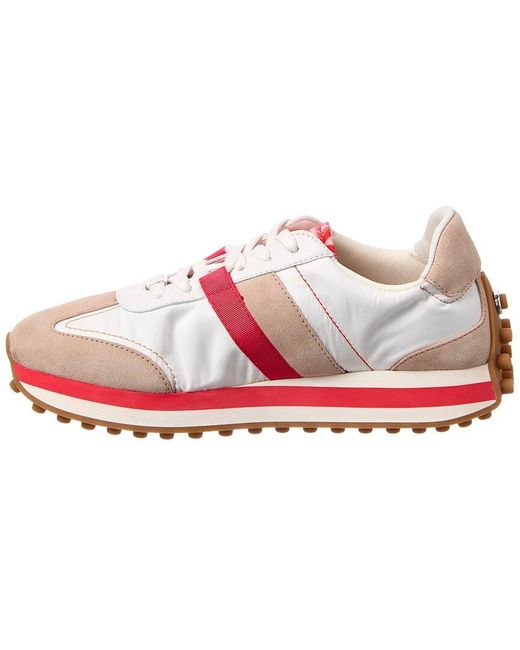 Ferragamo Pink Iulia Nylon & Suede Sneaker