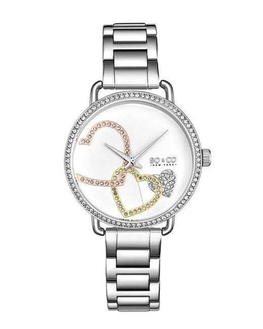 SO & CO White Madison Watch