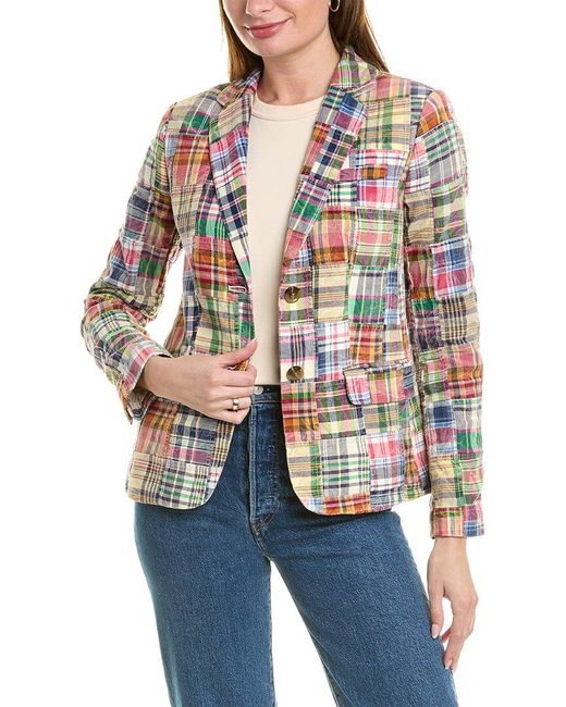 Brooks Brothers Blue Madras Plaid Blazer