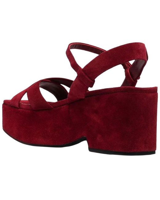 Ferragamo Red Strappy Suede Sandal