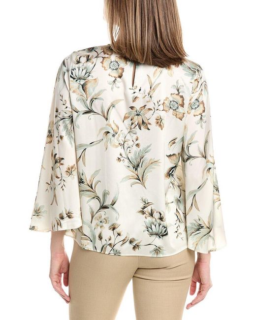 Anne Klein Natural Keyhole Front Blouse