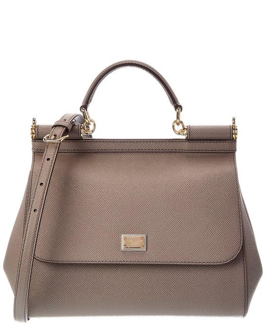 Dolce & Gabbana Brown Sicily Large Leather Satchel