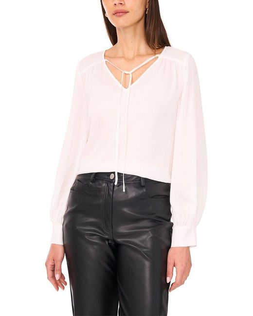 Vince Camuto White V-Neck Blouse