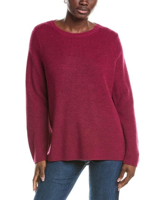 Eileen Fisher Red Wool Pullover