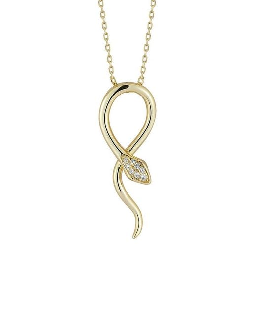 Glaze Jewelry Metallic 14K Plated Cz Snake Necklace