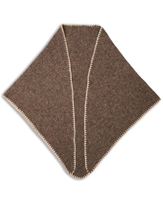 Saachi Brown Knitted Triangle Shawl