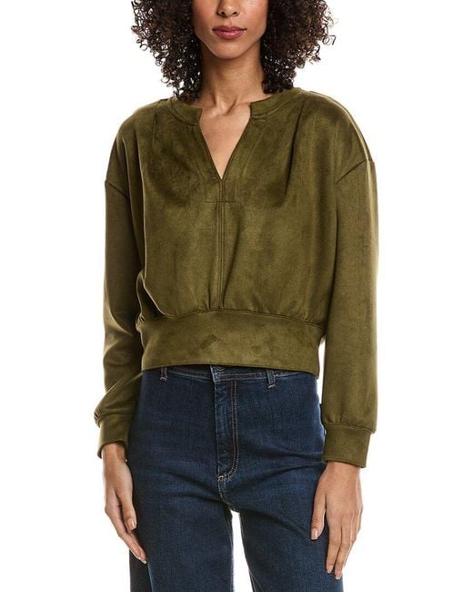 Kenneth Cole Green Sueded Scuba Top
