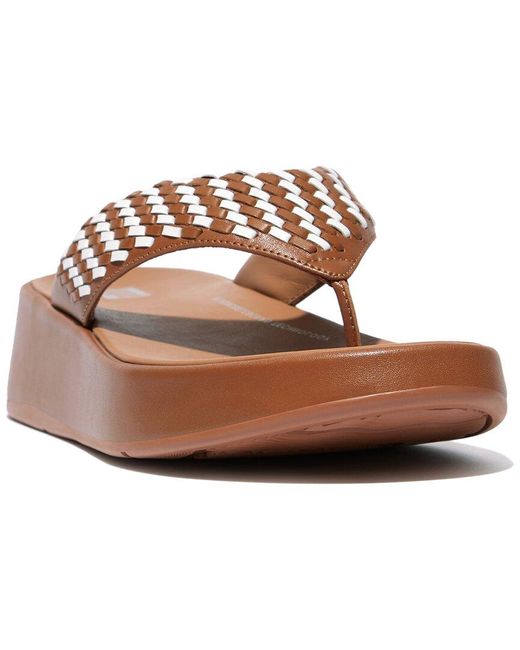 Fitflop Brown F-Mode Leather Toe Post Sandal