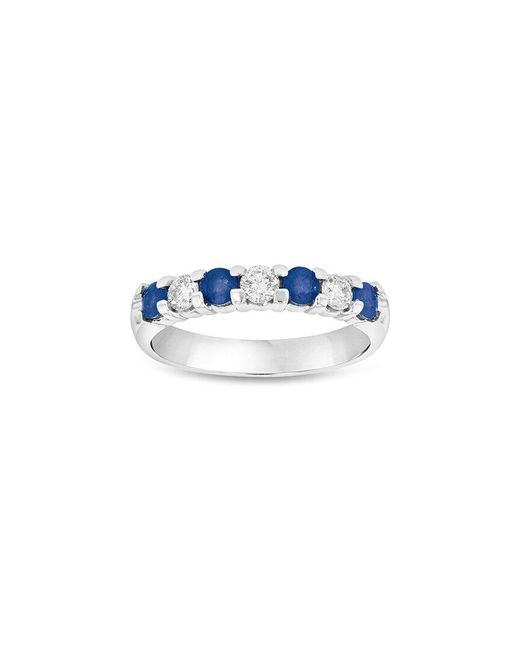 Diana M Blue Fine Jewelry 14k 0.78 Ct. Tw. Diamond & Sapphire Ring