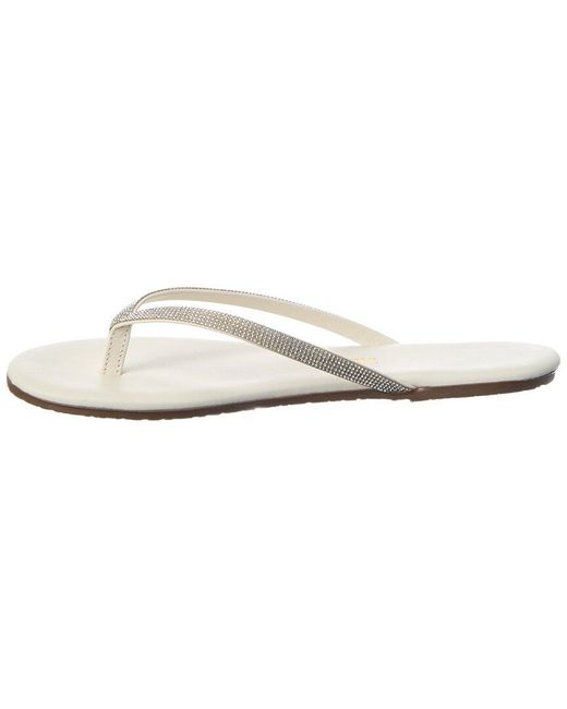 TKEES White Infinity Lily Leather Sandal