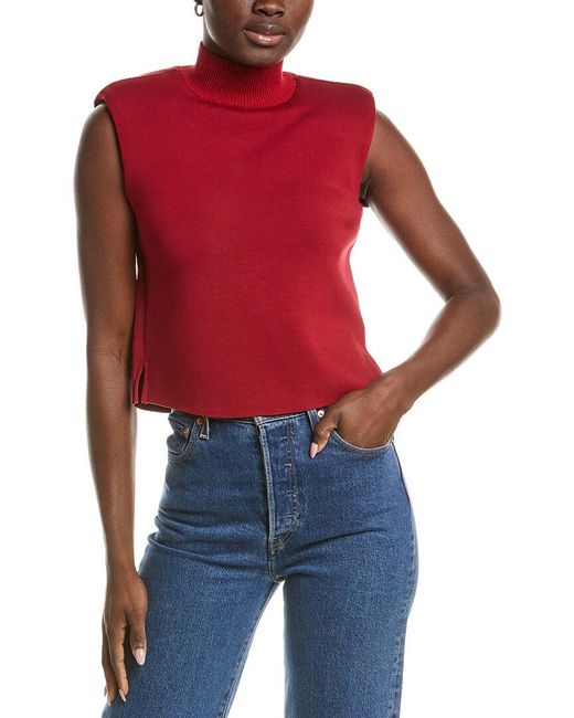 DH New York Red Knit Scuba Top