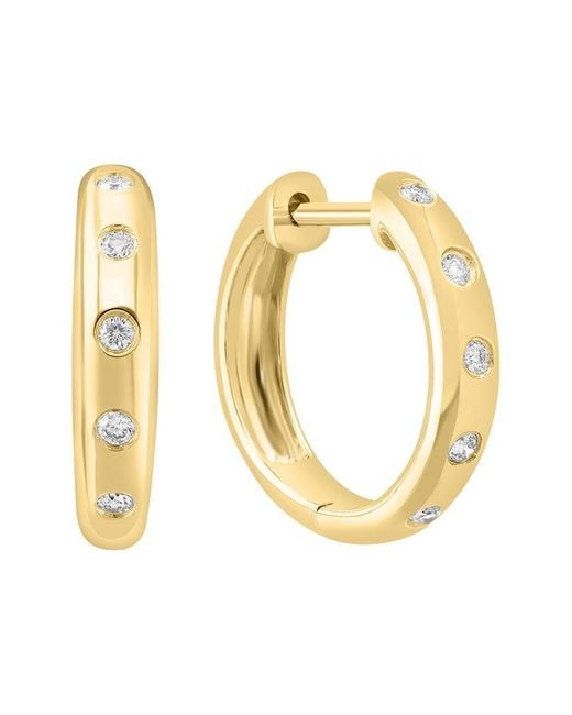 Effy Fine Jewelry Metallic 14K 0.10 Ct. Tw. Diamond Earrings