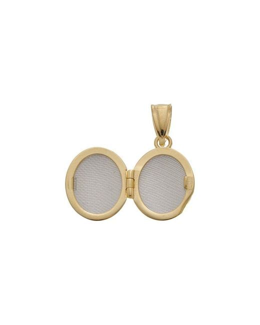 Italian Gold Metallic 14K 11Mm Puffed Oval Locket Pendant